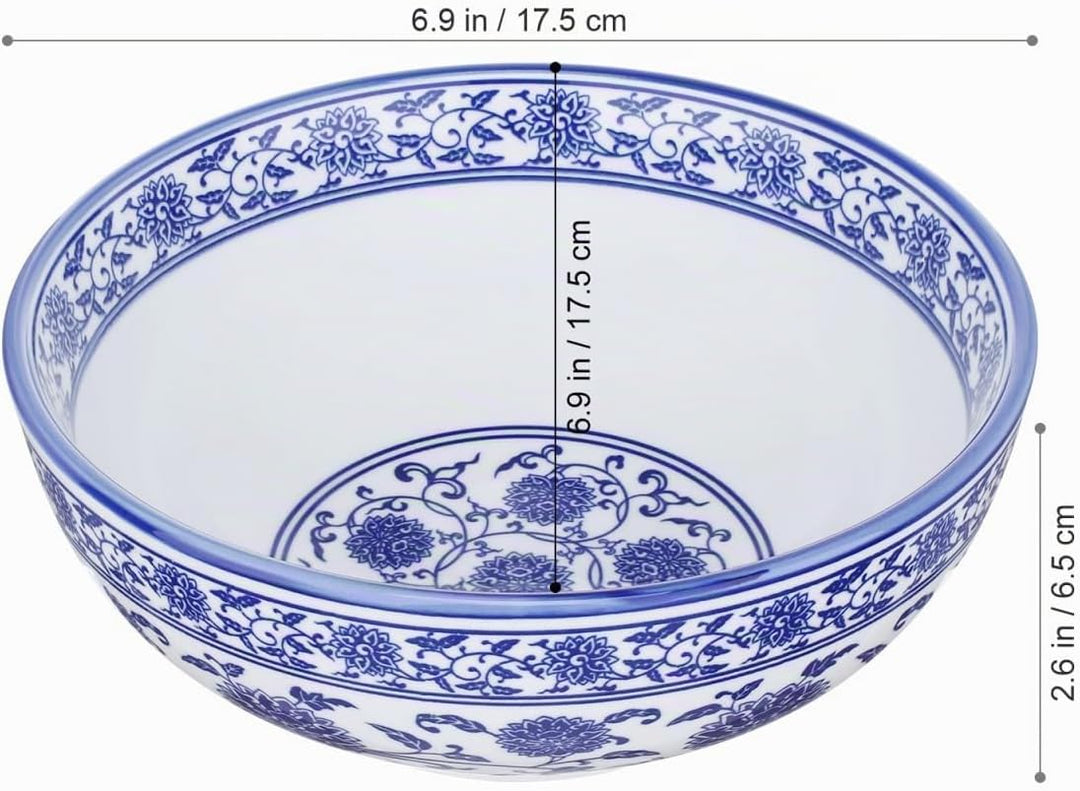 BESTonZON Keramik Suppensch¨¹ssel Nudelschale Asiatische Ramen Sch¨¹ssel Blau 7 Zoll Chinesische Sti