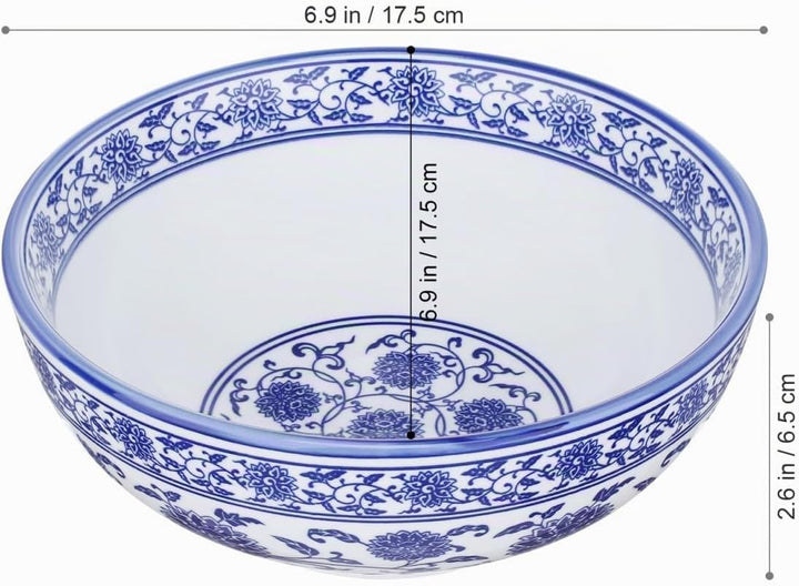 BESTonZON Keramik Suppensch¨¹ssel Nudelschale Asiatische Ramen Sch¨¹ssel Blau 7 Zoll Chinesische Sti
