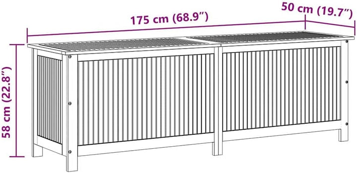 vidaXL Akazienholz Massiv Garten Aufbewahrungsbox Auflagenbox Kissenbox Gartenbox Gartentruhe Kissen