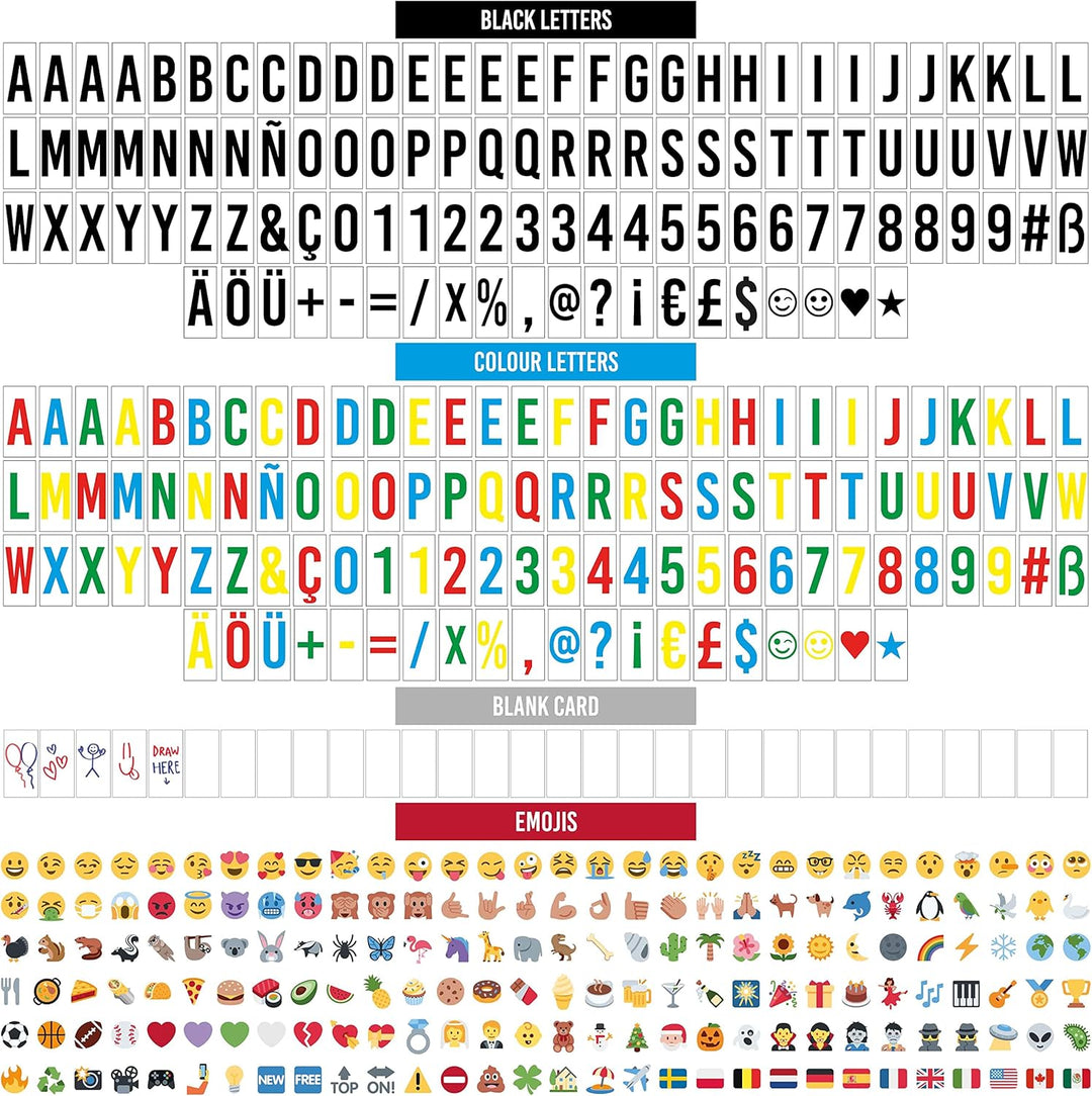 BONNYCO Light Box A4 mit 400 Buchstaben, Emojis, 2 Stifte, Ä Ö Ü ss Enhalten. Led Lichtkasten Buchst