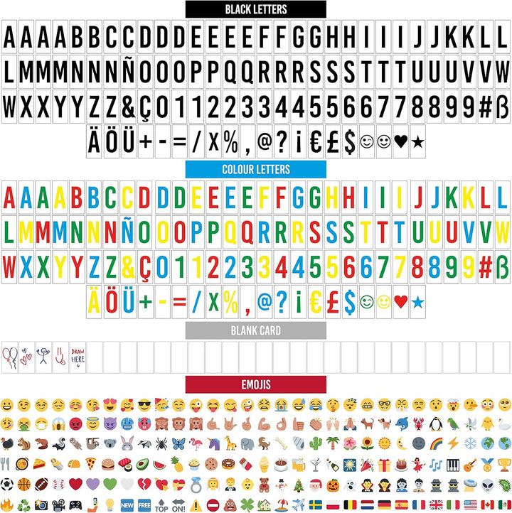 BONNYCO Light Box A4 mit 400 Buchstaben, Emojis, 2 Stifte, Ä Ö Ü ss Enhalten. Led Lichtkasten Buchst