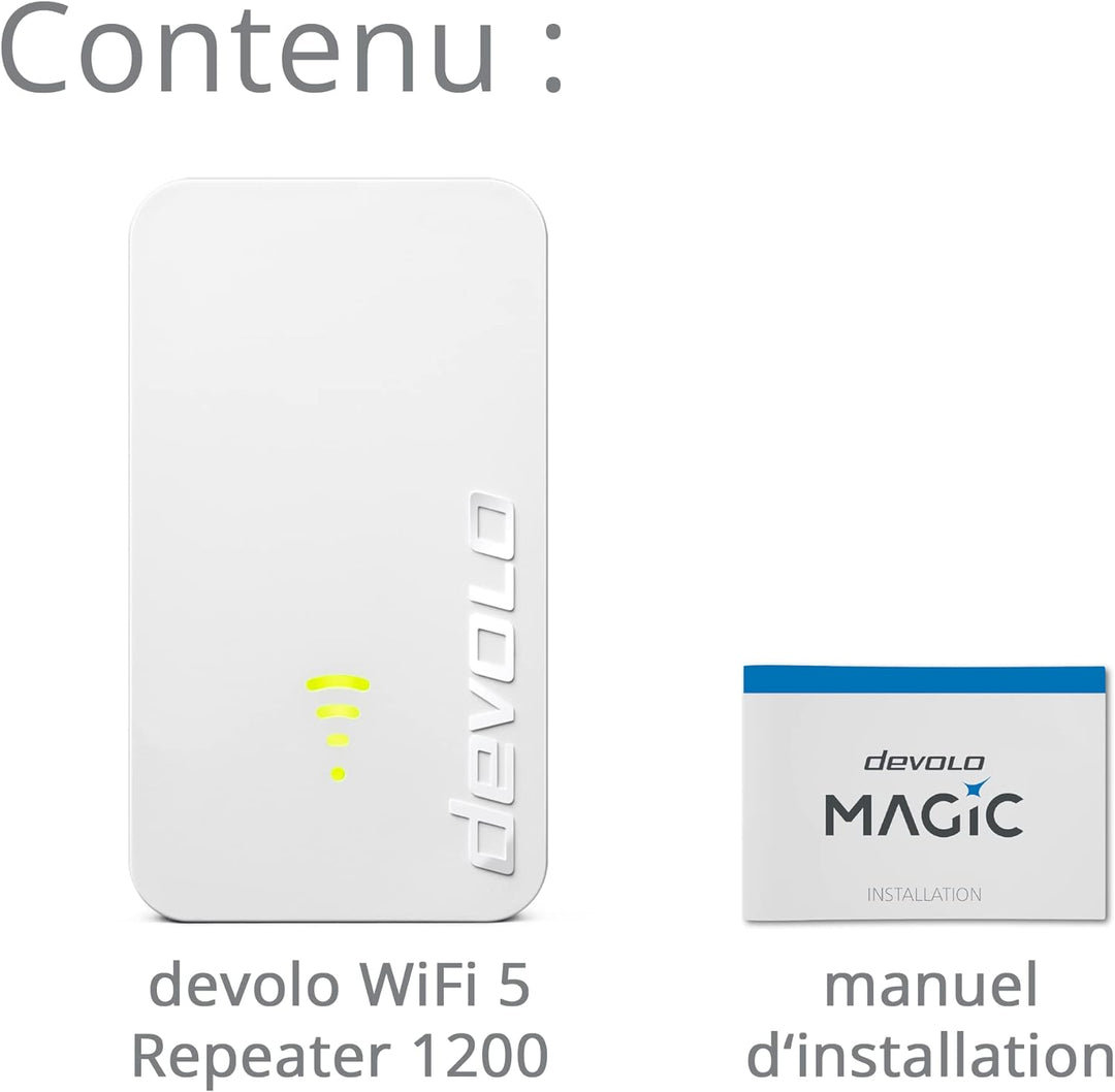 Devolo Repeater WiFi 5 (ac) 1200: Verstärker WiFi Mesh, 1200 Mbits, 1x Gigabit Ethernet, WLAN-Repeat