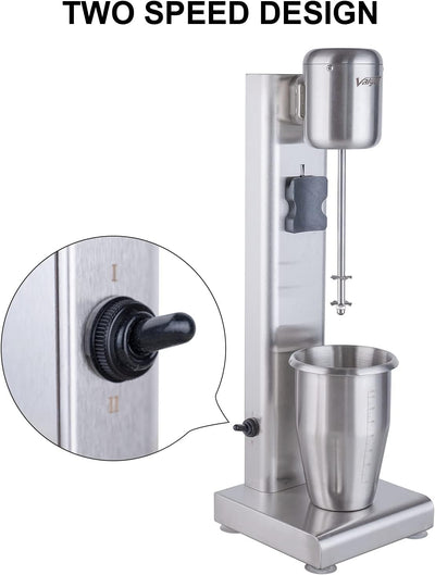Valgus Edelstahl-Milchshaker-Maschine 1L geräuscharmer Stand-Getränkemixer-Mixer für Eiscreme, Fruch