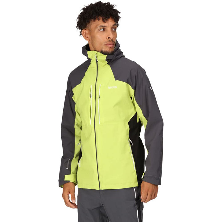 Regatta Outdoorjacke/Regenjacke Raddick für Herren Wasserdicht, S Grünalgen/Robbengrau