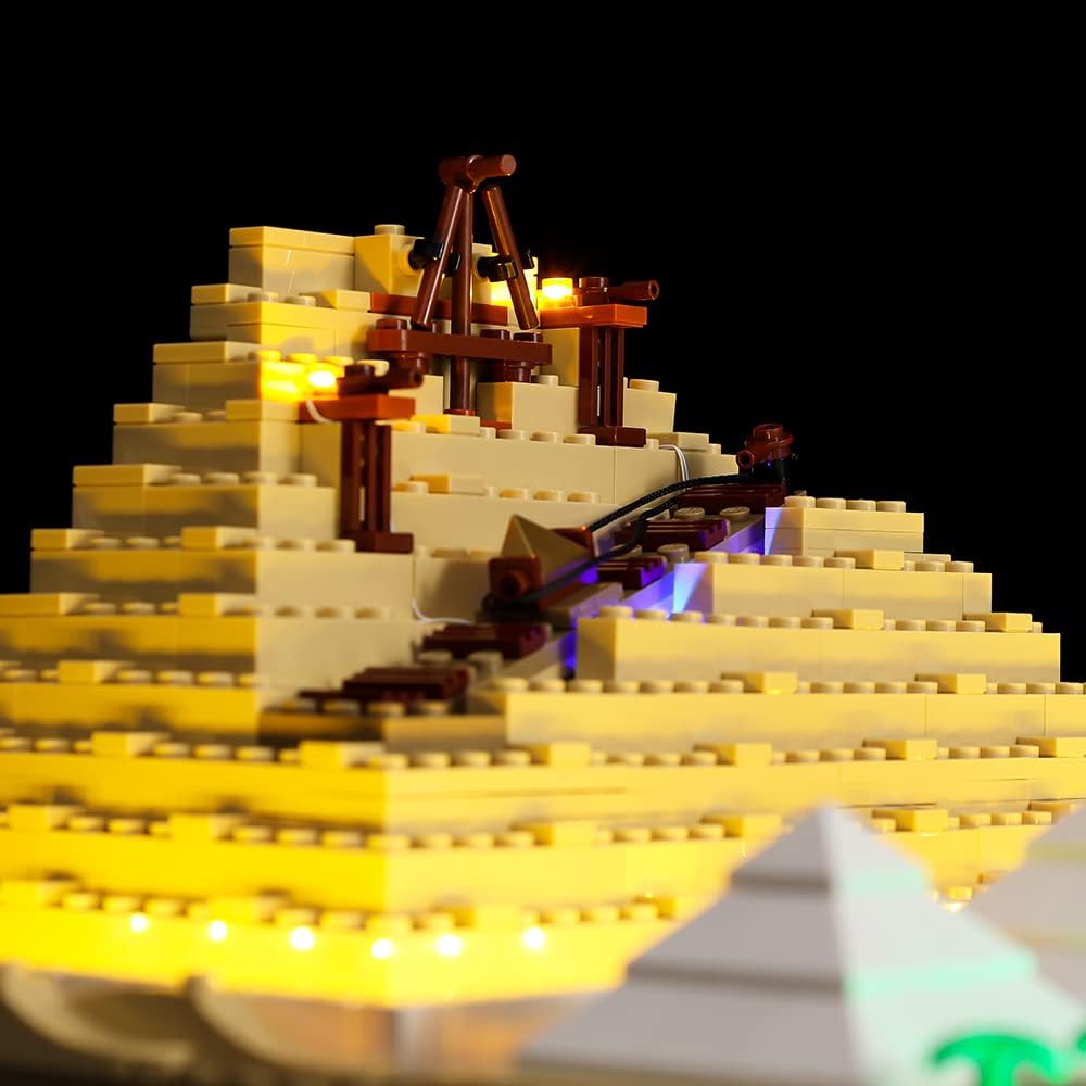 Kyglaring LED-Beleuchtungsset für Lego Grosse Pyramide von Gizeh 21058 (kein Modell) Architektur Lan