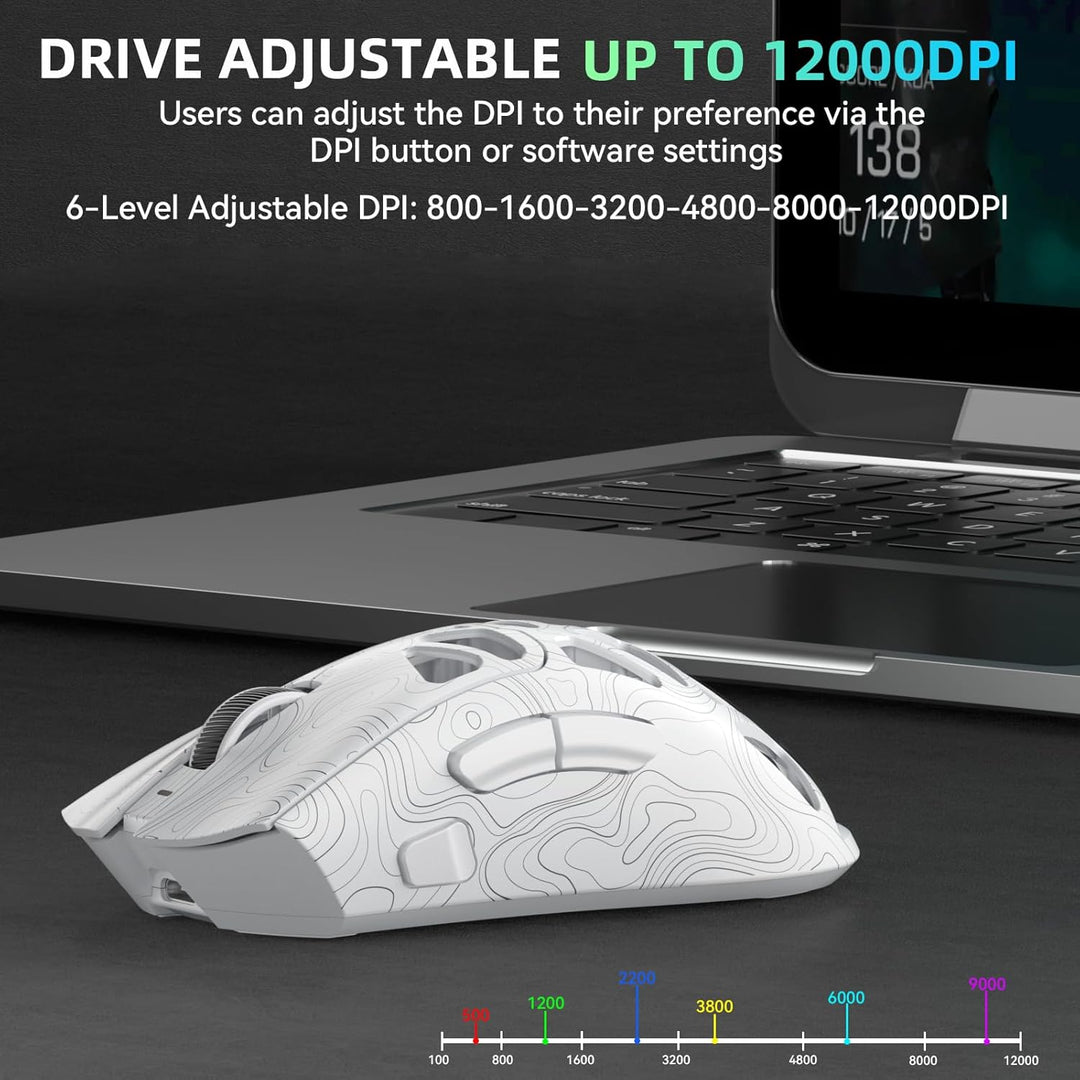 AULA SC620 Kabellose Gaming Maus,BT5.0/2.4G/USB-C,mit PixArt PAW3311-Sensor,12000DPI,8KHz,Feuertaste