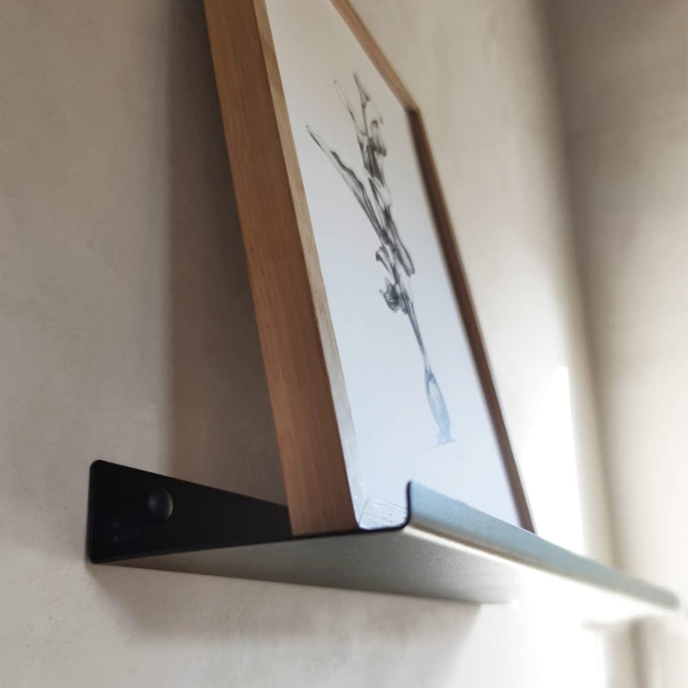 MILUKA Wandregal Schwarz Metall | 2er Set Regal Wand 70 cm Long | Wandboards, Für Dekos, Bilderrahme