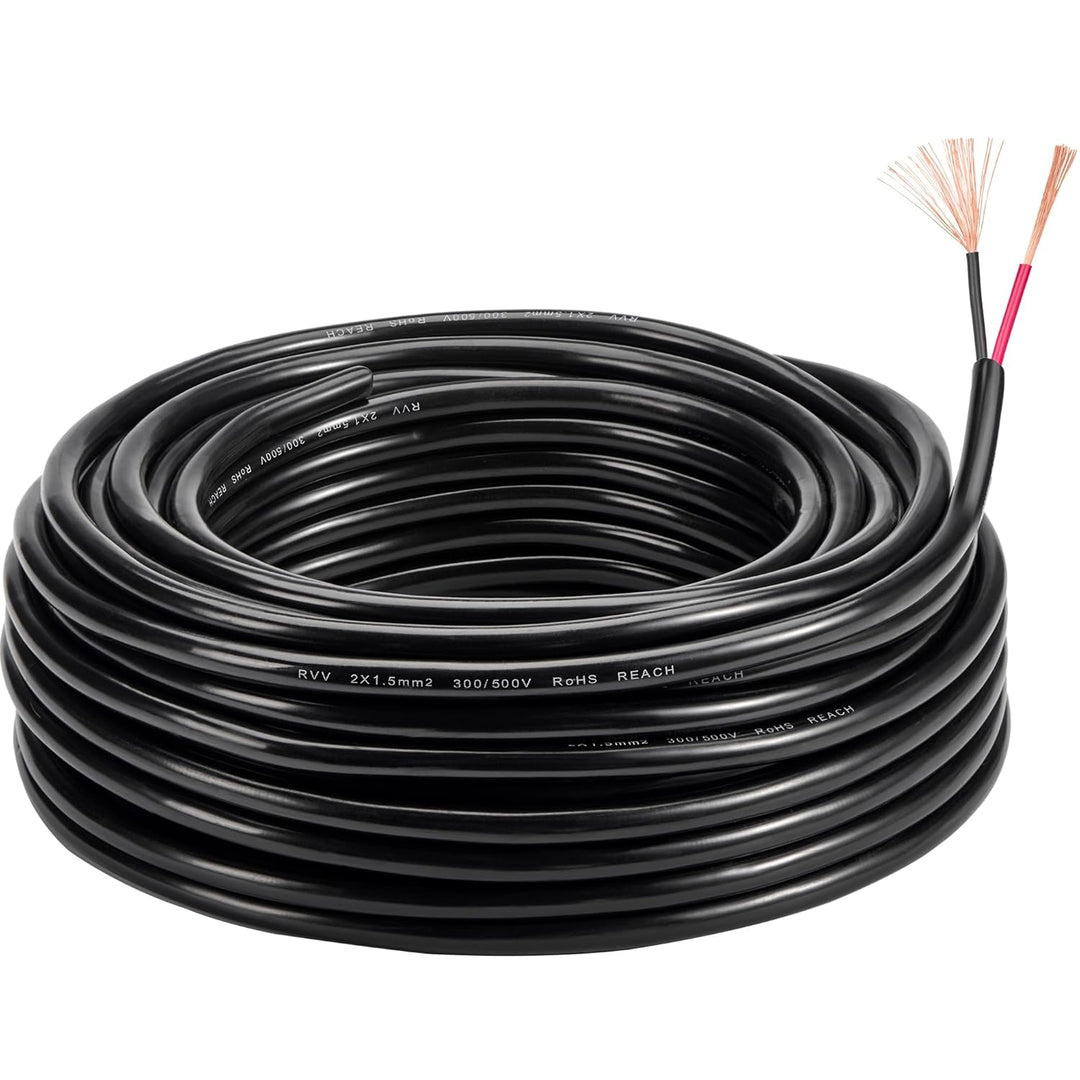 2 adriges KFZ Kabel 2x1,5mm² - 20M Anhängerkabel 12V/24V Kupfer - Wasserfest FLRYY Fahrzeugkabel für
