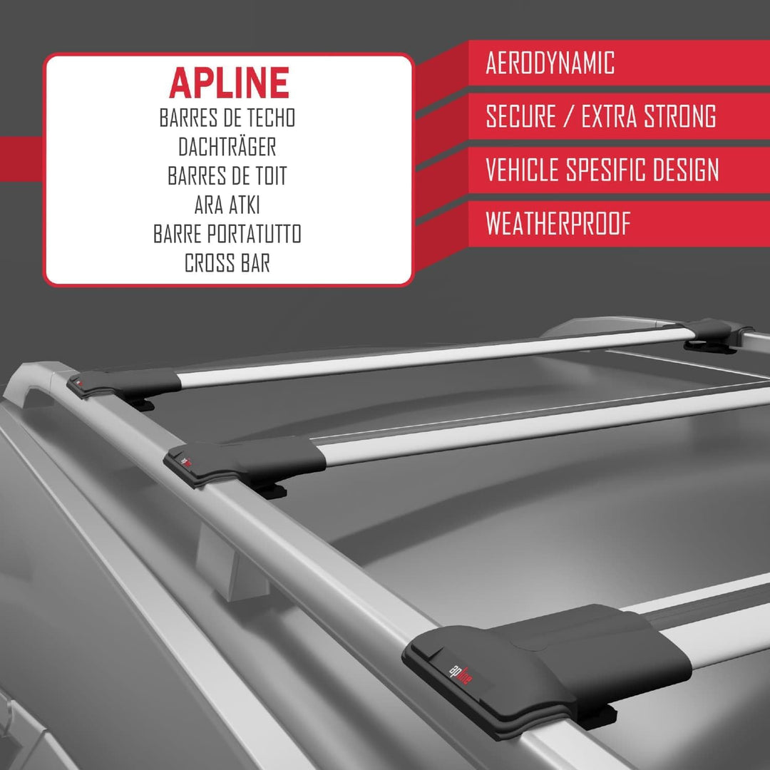 Apline Kompatibel mit BMW X5 (E70) 2006-2013 Relingträger Fly Modell Dachträger Gepackträger GRAU