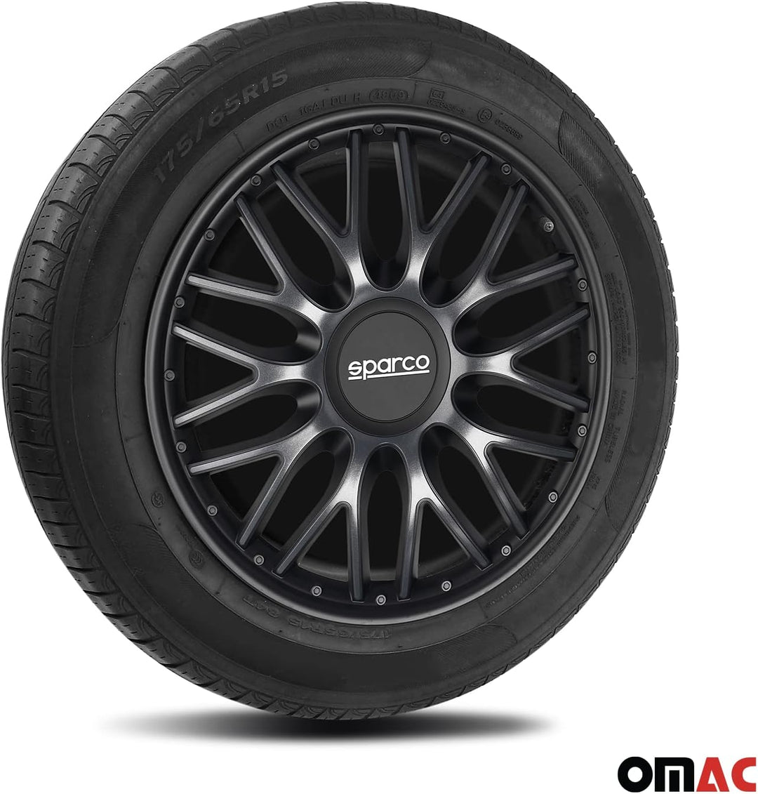 Sparco Satz Radzierblenden Roma 14-Zoll Grau/Schwarz