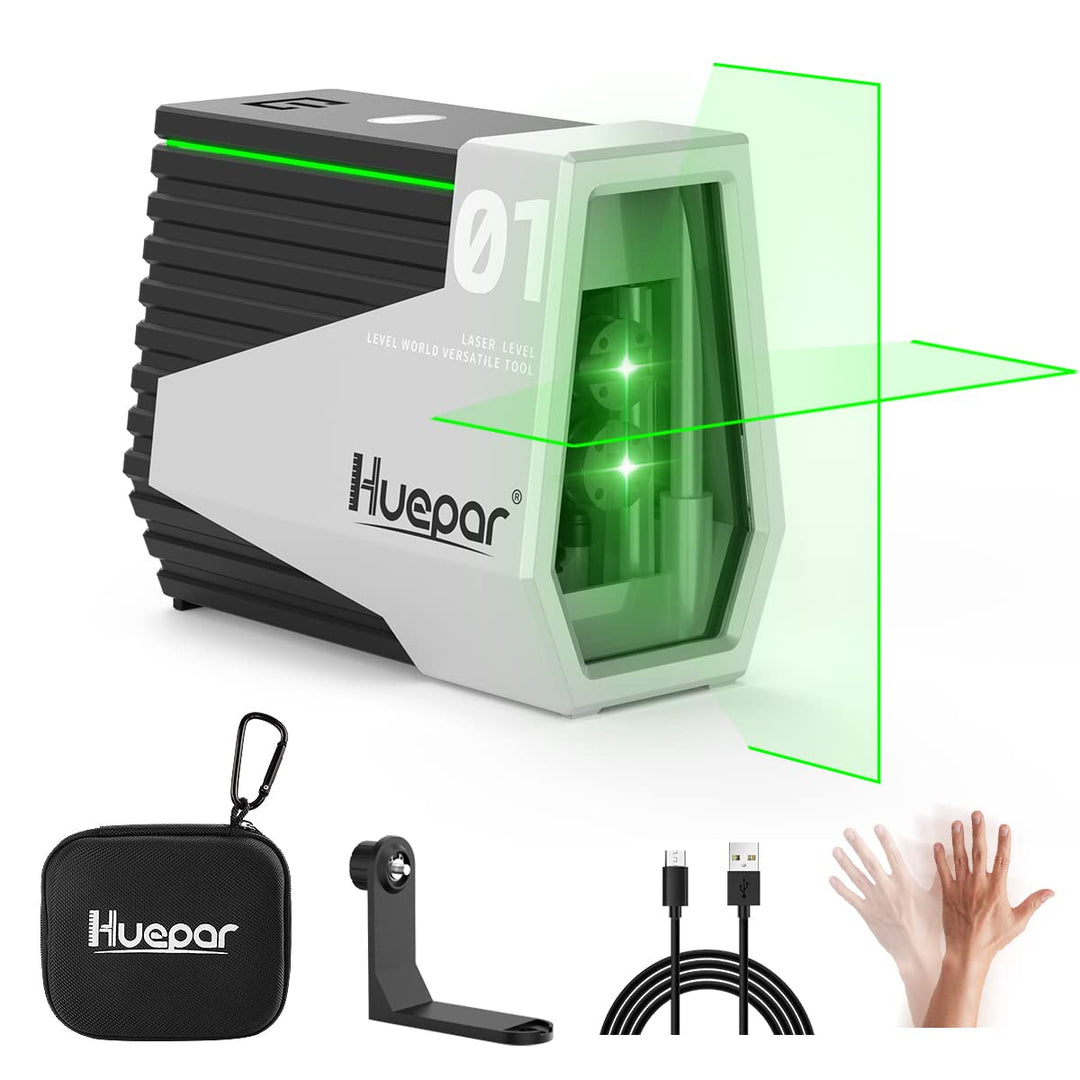 Huepar Laser Nivellier Selbstnivellierend Grüne Kreuzlinien-Laser Wiederaufladbare Laser Nivellierge