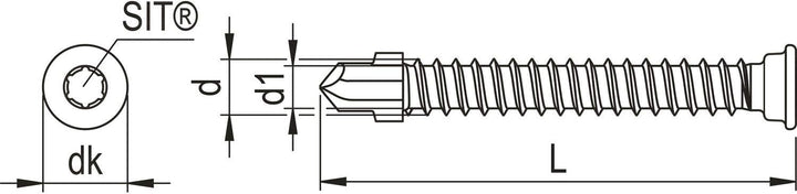 Reisser 14374/5 Flügelbohrschraube STKO 5,5 x 45 Edelstahl A2 / incl. SIT-Bit, silber
