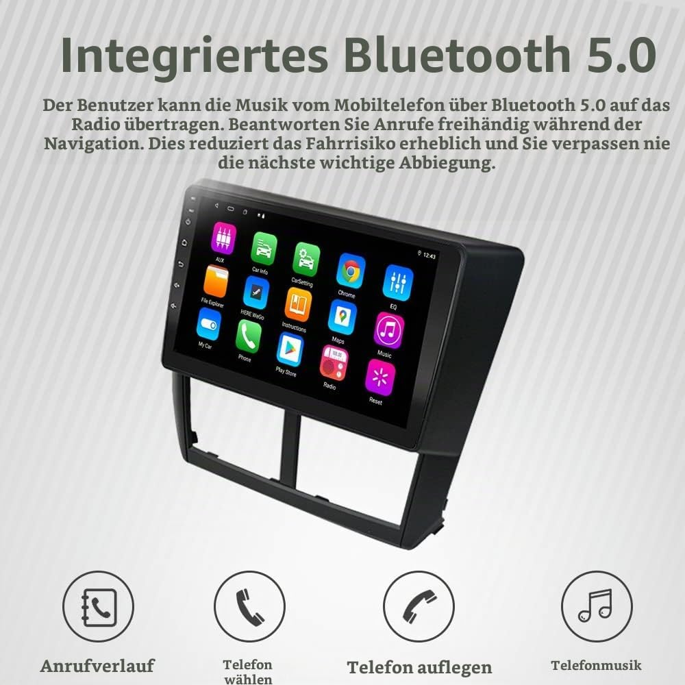 EZoneTronics Android 11 Auto Radio Stereo für Subaru Forester 2008-2012 9 Zoll Carplay Touchscreen G