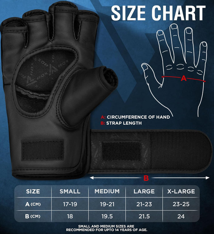 RDX Profi MMA Handschuhe Grappling Sparring Training, Maya Hide Leder, Kickboxen Kampfsport Gepolste