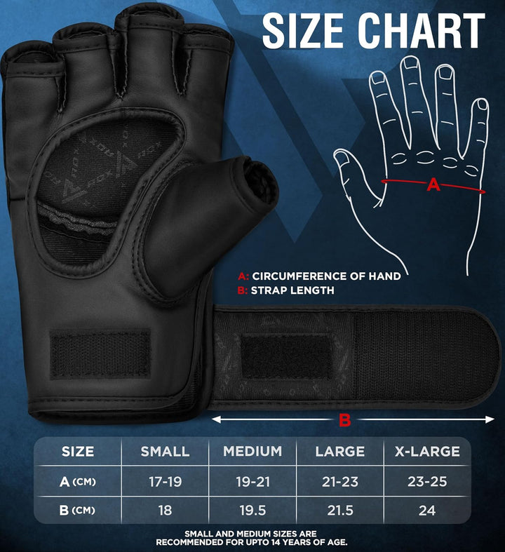 RDX MMA Maya Hide Handschuhe, Leder, Training, Kampfkunst, Boxsack, Kampf, Sparring, Kickboxen L Bla
