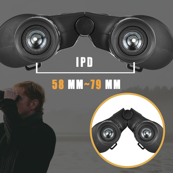 LUXUN 10x25 Fernglas für Erwachsene, Klein Fernglas mit BaK4 Prisma, IPD 58–79mm, für Vogelbeobachtu