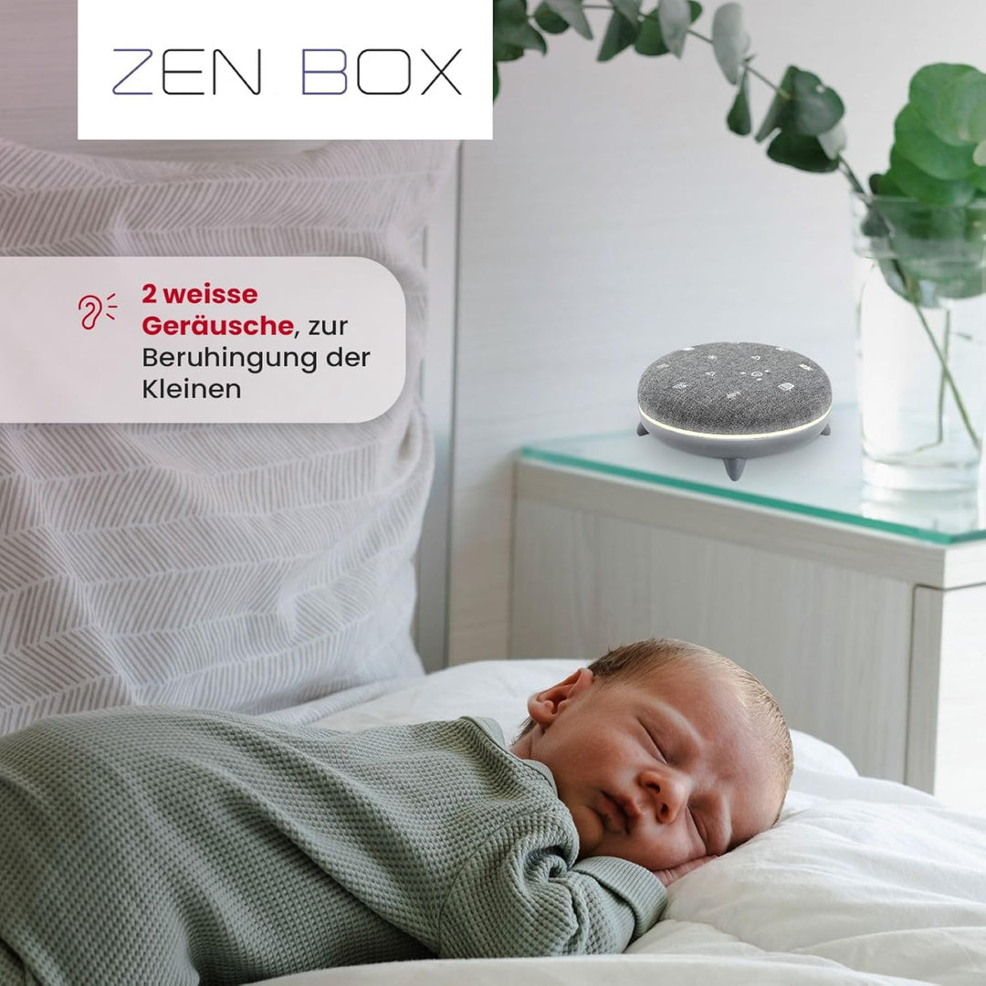 TERRAILLON - Zen Box, Entspannungshilfe, Geräuschmaschine, weiss, mit 7 beruhigenden Sounds, Streami