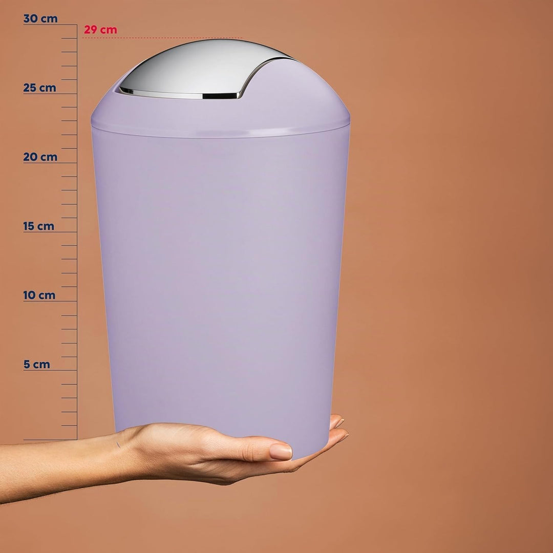 kela Schwingdeckeleimer violett, Kosmetikeimer 5l mit Schwingdeckel, Kunststoff, MARTA, Mülleimer Ba