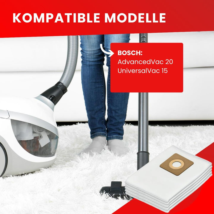 Invest - Staubsaugerbeutel Ersatz, Filtertüten Beutel Kompatibel mit BOSCH AdvancedVac 20, BOSCH Uni