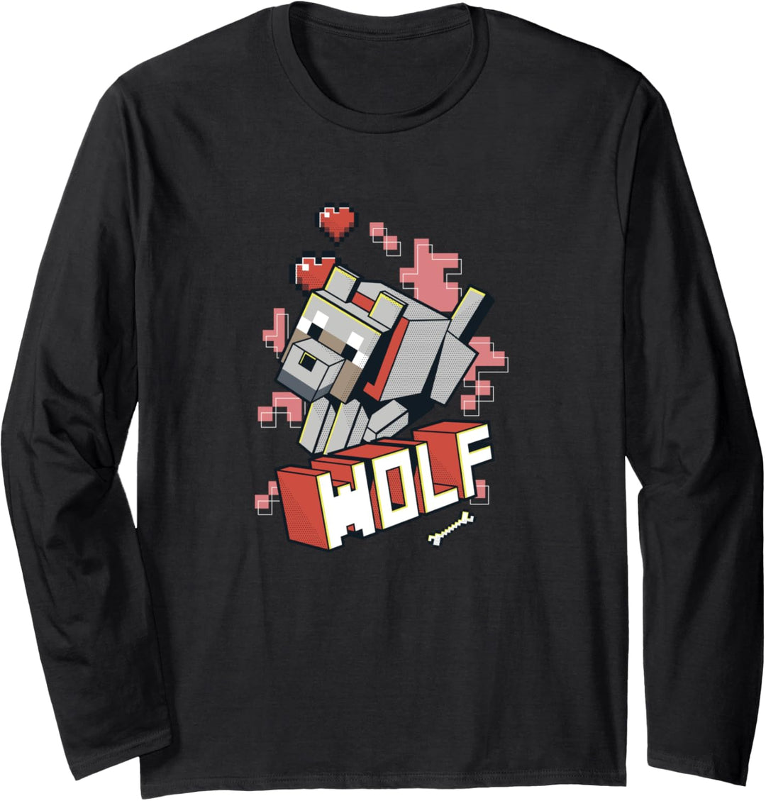 Minecraft Wolf Hero Love Langarmshirt
