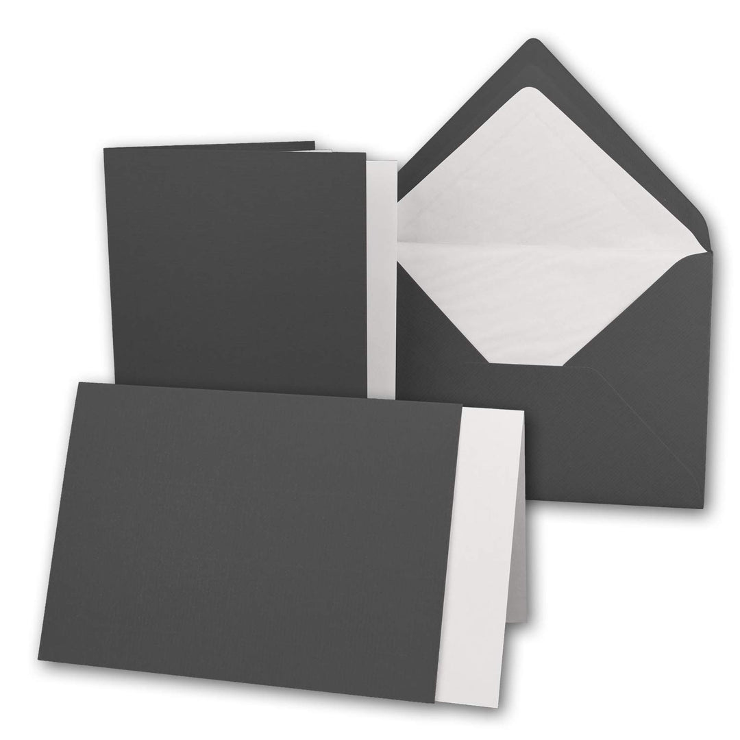 75x Karten-Set DIN B6-12 x 17 cm - 120 x 170 mm - Falt-Karten mit Brief-Umschlägen &amp; Einlege-Blätter