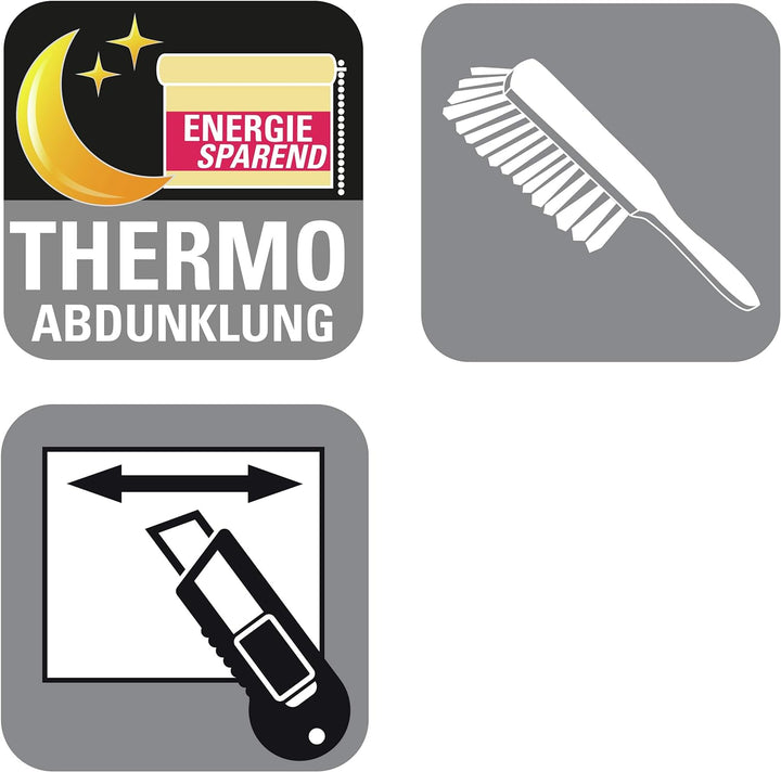 GARDINIA Seitenzug-Rollo für Fenster, Mit Thermo-Rückseite, Montage mit Bohren, Hitzeschutz, Verdunk