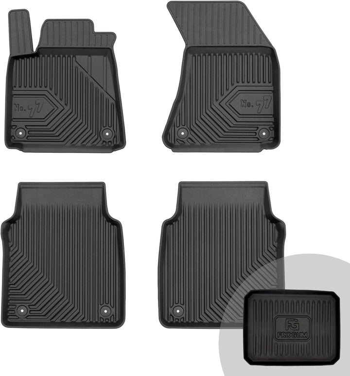 FROGUM No.77 Gummimatten Ganzjahresset von Auto Fussmatten Autofussmatten für Audi A8 D4 2009-2017 |