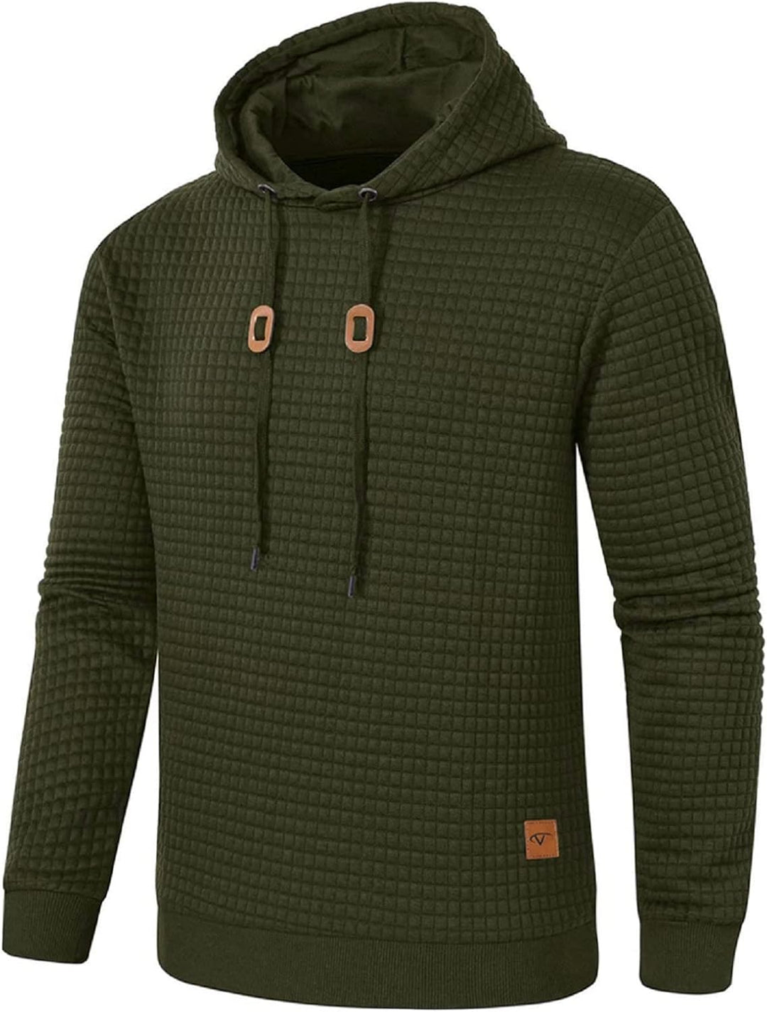 Tansozer Herren Hoodie Basic Sweatshirt Casual Long Sleeve Checked Kapuzenpullover S Armeegrün, S Ar