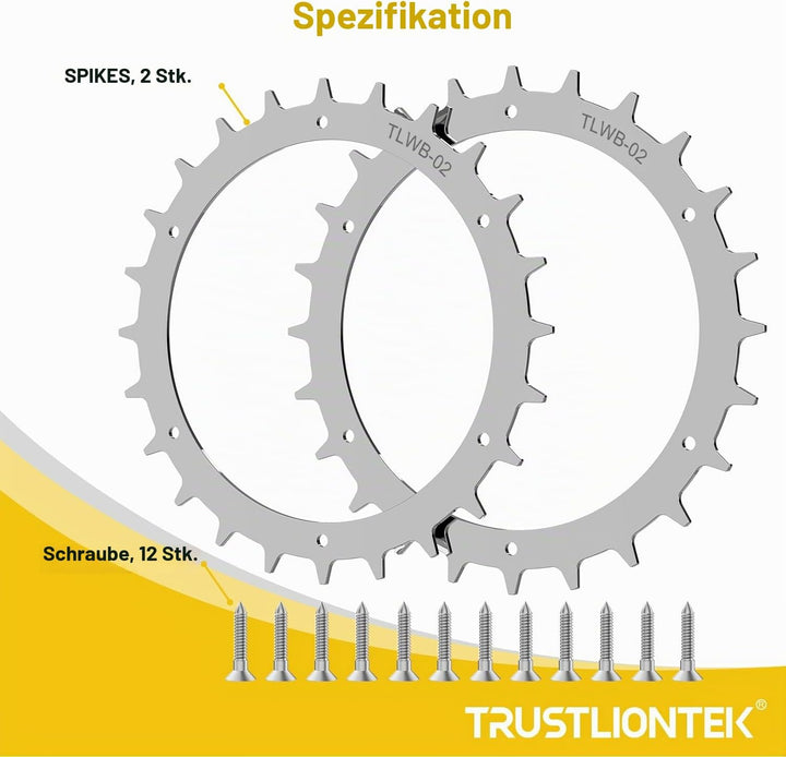 TRUSTLIONTEK Traktionsvorrichtung für Robotermäher Radzahn Spikes, Kompatibel mit Bosch Mährobotern，
