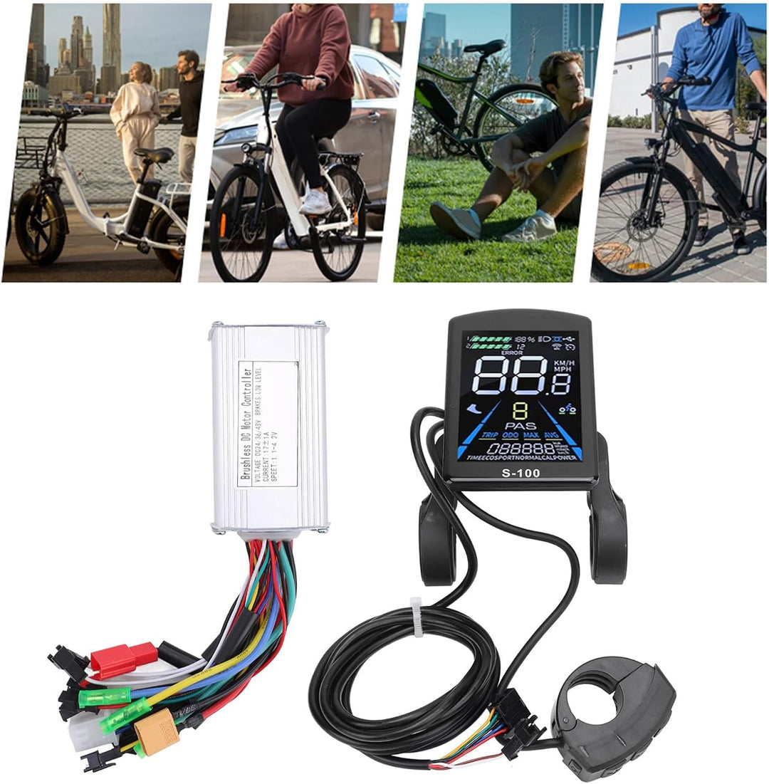 BuyWeek Elektrofahrrad Brushless Motor Controller Kit, 36V 48V 250W 350W 17A 3 Modus Sinuswelle Cont