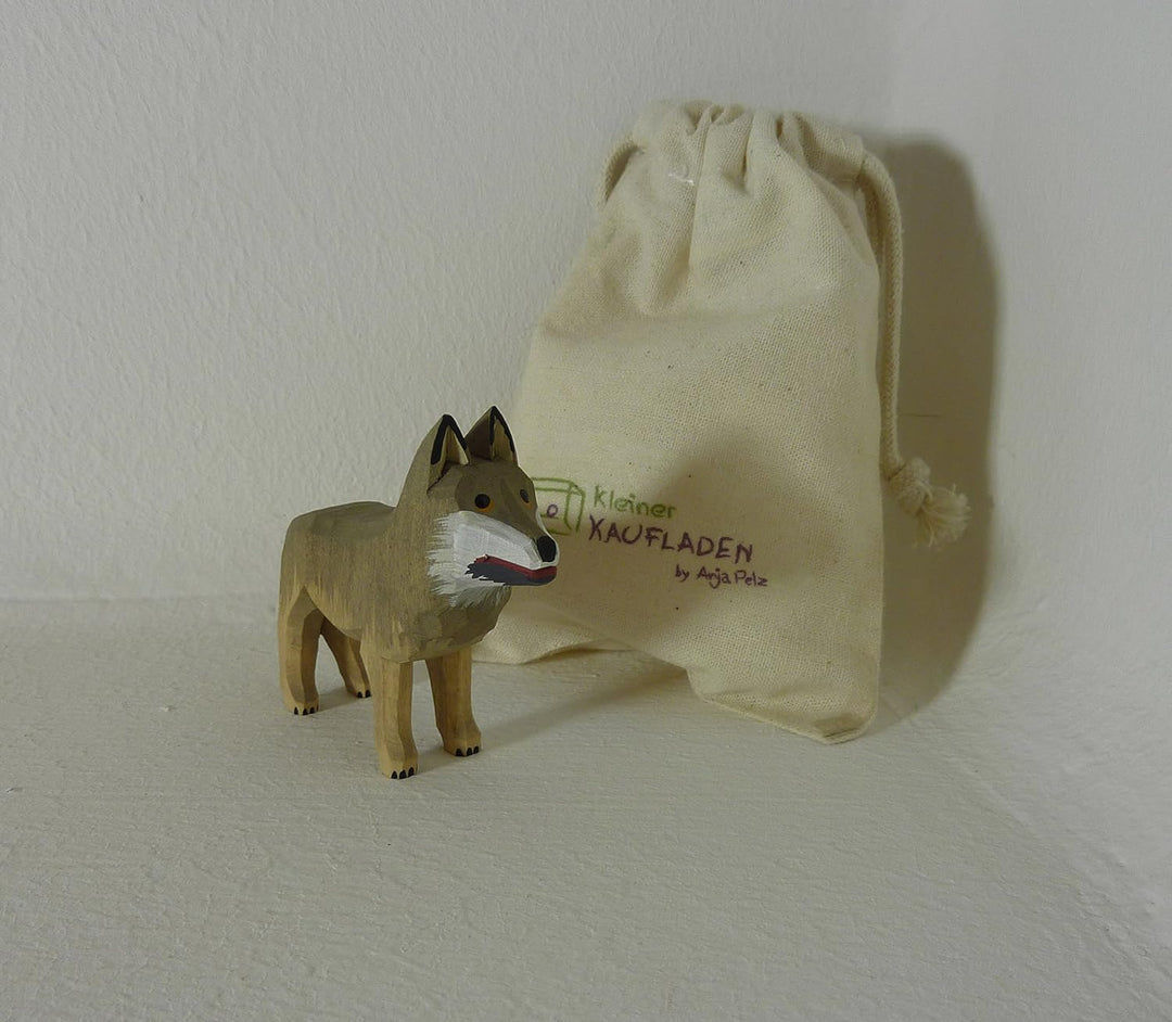 Wolf von Lotte Sievers-Hahn 6,0 cm mit Baumwollbeutel Krippenfigur