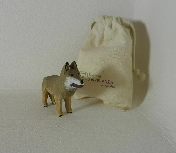 Wolf von Lotte Sievers-Hahn 6,0 cm mit Baumwollbeutel Krippenfigur