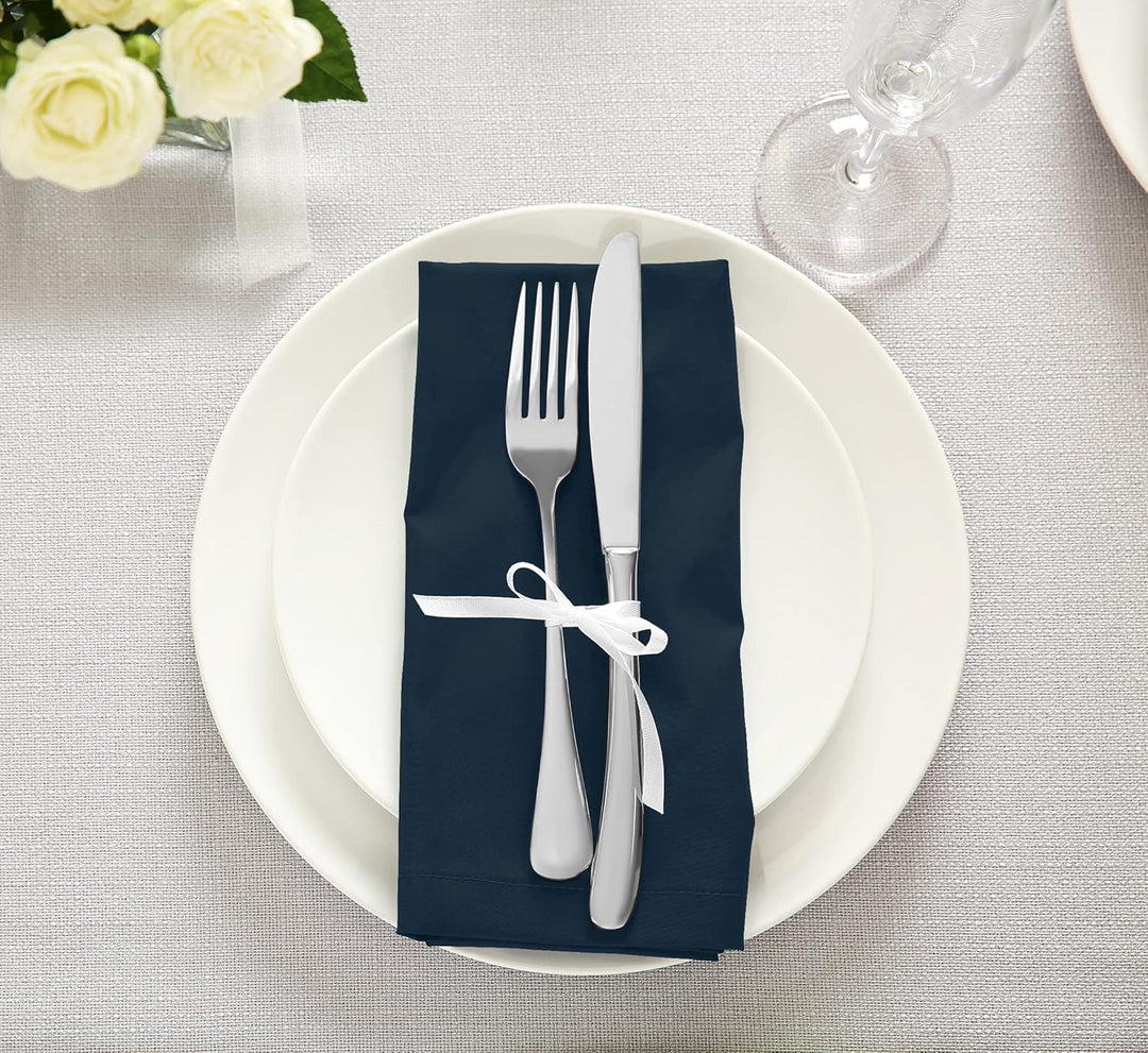 Utopia Kitchen Stoffservietten [12er Pack, Marine] 46x46 cm Waschbare Tischservietten für Hotel, Mit