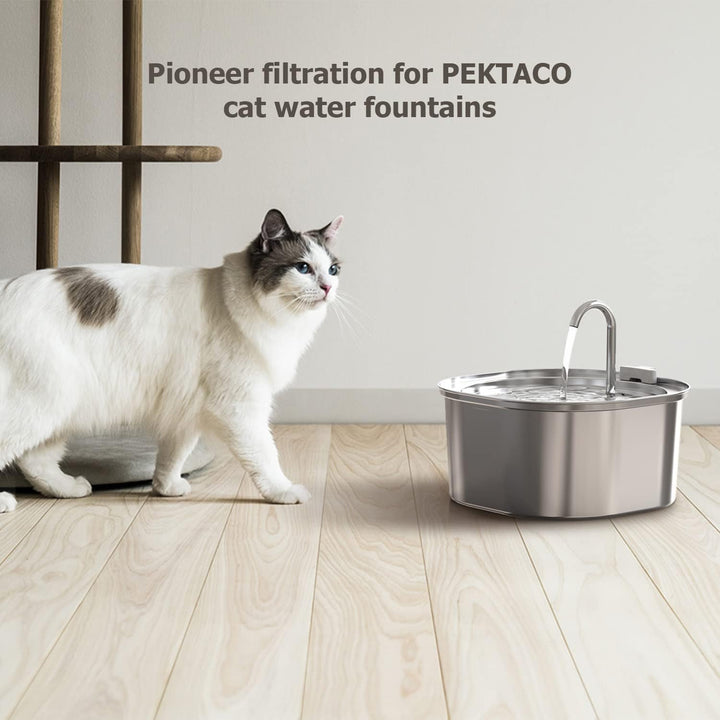 PEKTACO Katzen-Wasserbrunnenfilter, Ersatz- und Vorfilterschwämme für 3,2 L108 oz automatischen Haus