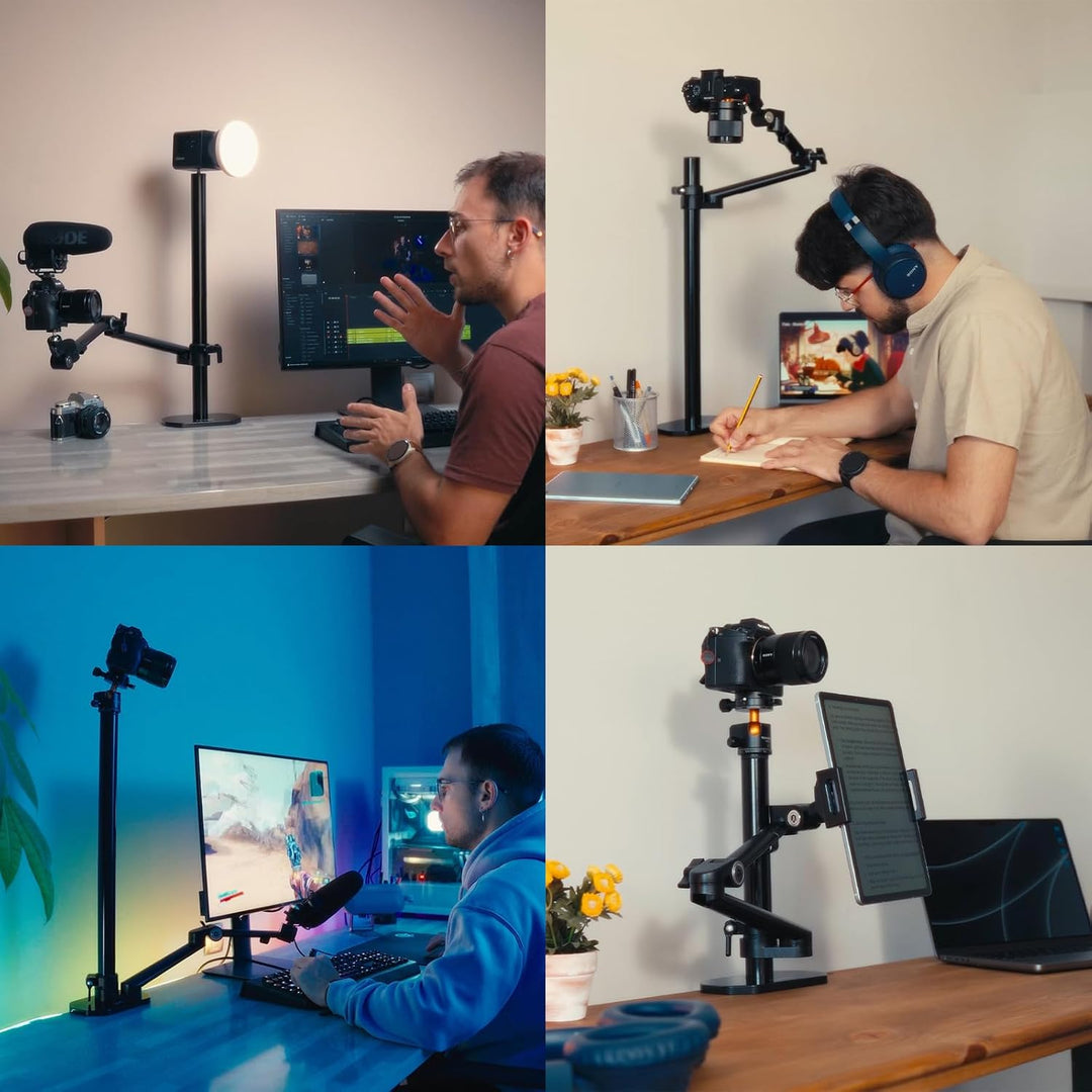 TARION Tischstativ Kamera Tischhalterung Klemmstativ: Kamera Overhead Stativ Tisch Halterung Flexibe