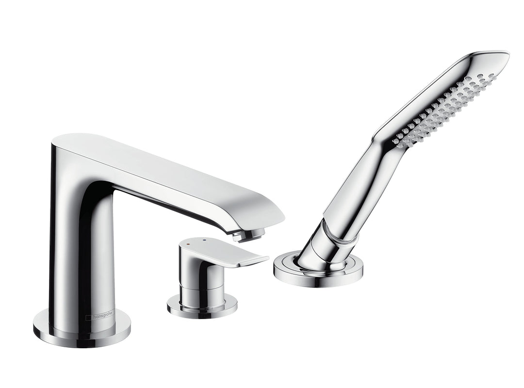 hansgrohe Metris 3-Loch Einhebel-Wannenrandarmatur, Chrom