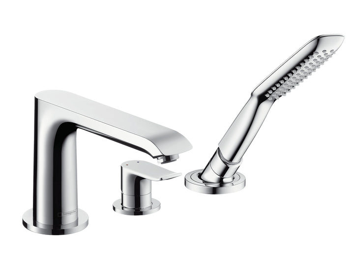 hansgrohe Metris 3-Loch Einhebel-Wannenrandarmatur, Chrom
