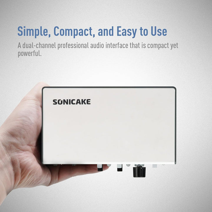 SONICAKE Audio Interface Professionelles Zweikanal Analoger Vorverstärker mit Dynamikbereich und Ver
