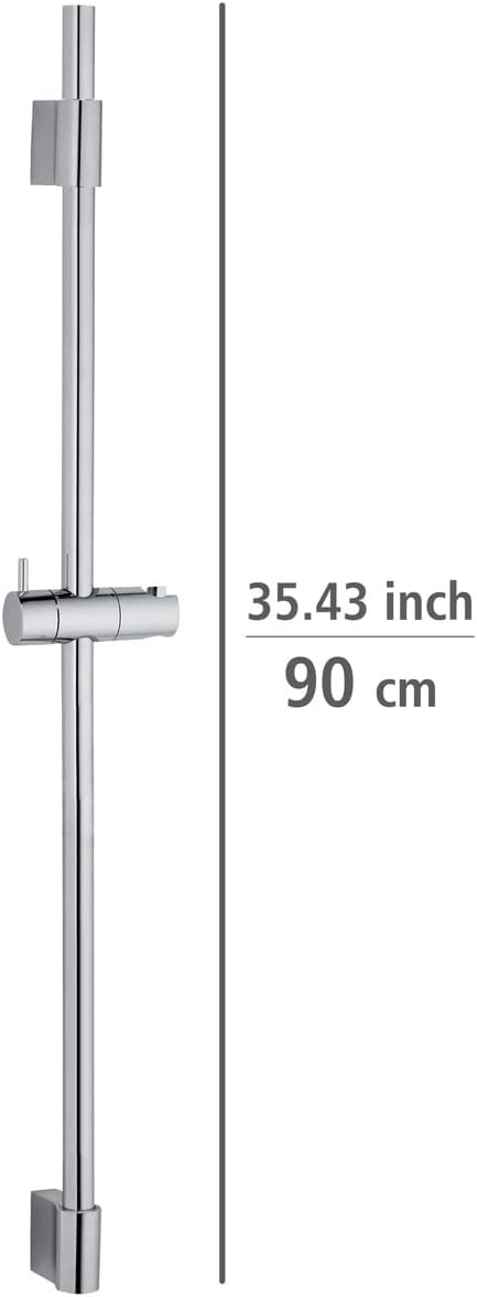 WENKO Duschstange Classic 90 cm, Brausestange mit verstellbarer Halterung für Handbrausen für Dusche