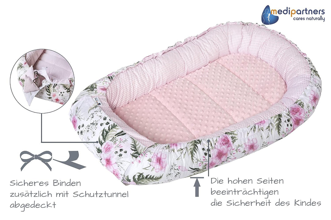 Medi Partners 5 teilig Babynestchen Set Babynest 100x60x15 herausnehmbarer Einsatz Bett Kuschelnest