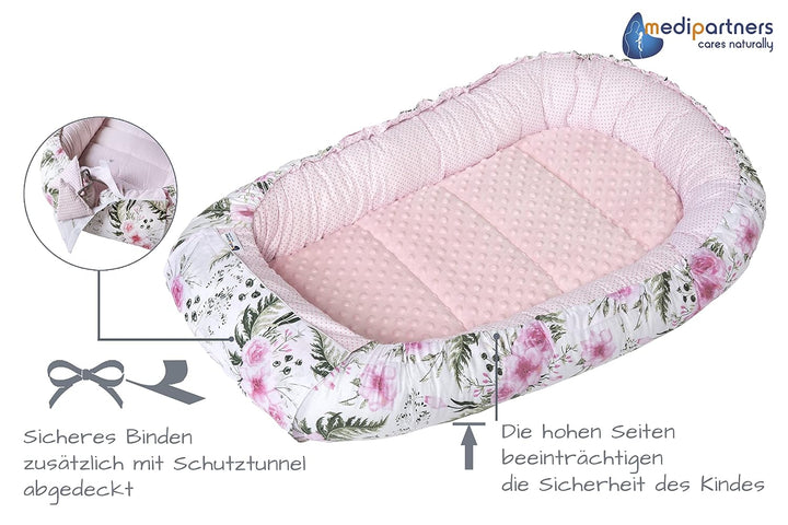 Medi Partners 5 teilig Babynestchen Set Babynest 100x60x15 herausnehmbarer Einsatz Bett Kuschelnest