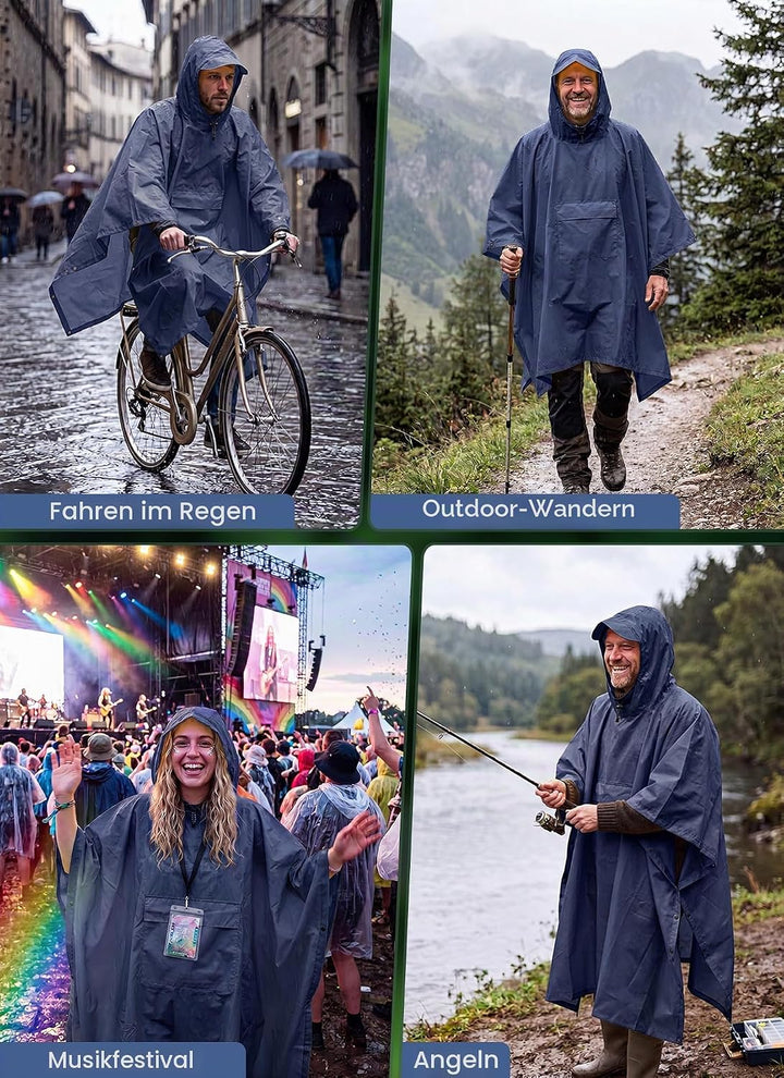 TOMSHOO Regenjacken Regenponcho Regenmantel Wasserdicht Unisex Camping Zelt Campingdecke Tarp Zeltpl