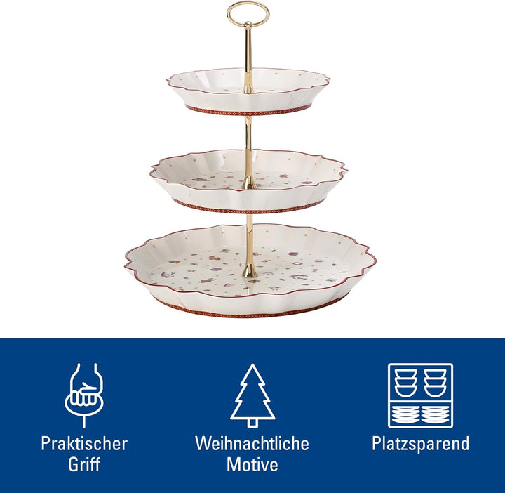 Villeroy und Boch Toy's Delight Etagere, 250 ml, Premium Porzellan, Weiss/Rot Grosse Etagere, Grosse
