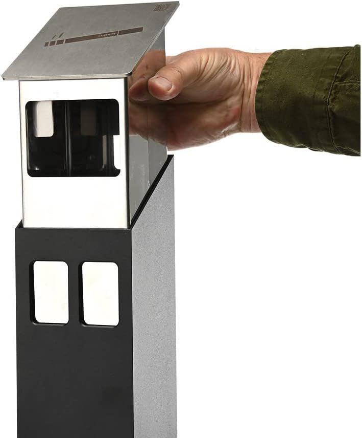 HISKA Standascher Aluminium Pulverbeschichtet