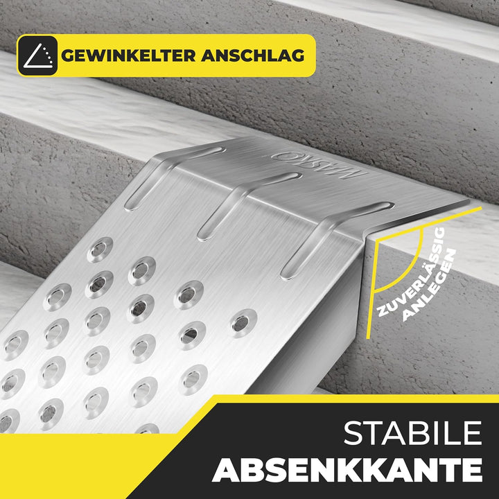 MASKO® 2X Auffahrrampe | Verladerampe | Verladeschiene | verzinkter Stahl | Antirutsch | 200kg* Pro