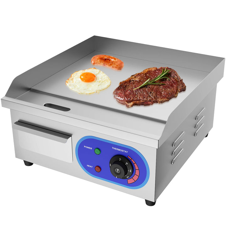 TAIMIKO Elektrischer Grill, Edelstahl, Tischgrill, professionell, 220 – 240 V, 1500 W, Grillplatte a