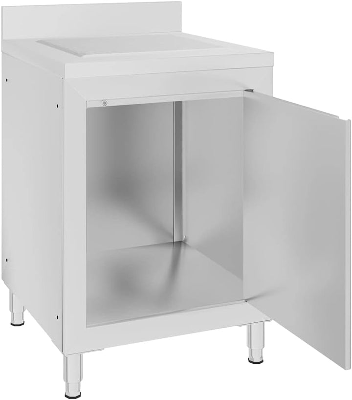 Gastro Küchenschrank mit Abtropffläche Edelstahl 60 x 60 x 96 cm (Abtropffläche), 60 x 60 x 96 cm (A