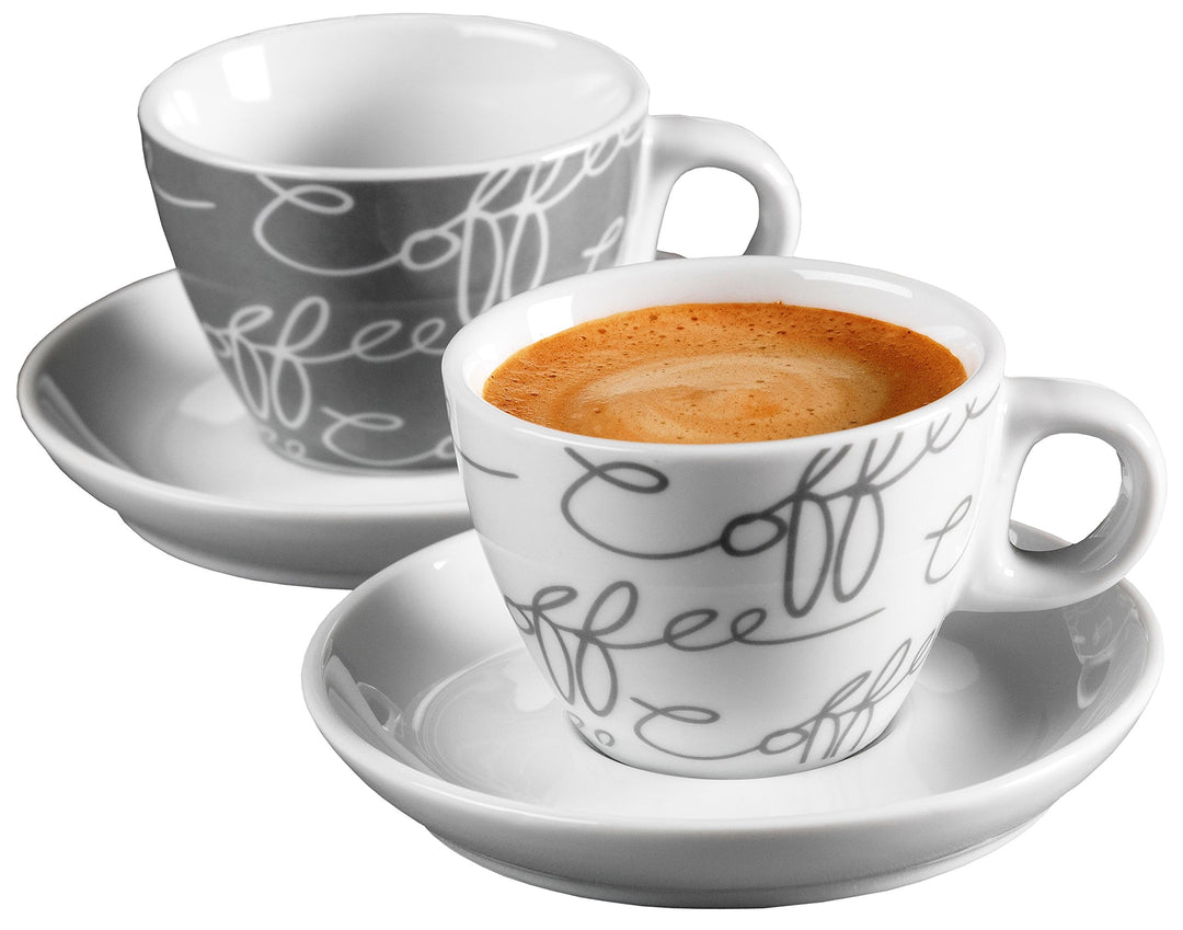Ritzenhoff & Breker Espresso-Set Cornello, 4-teilig, Grau, 80ml Grau Espresso, Grau Espresso