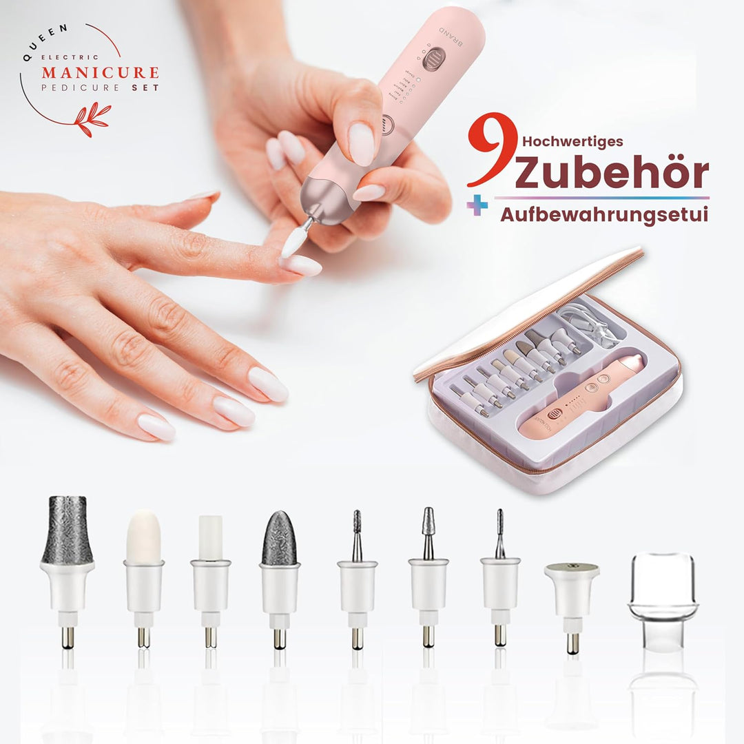 Nagelfräser Elektrisch Professionell 5 Geschwindigkeiten – Boston Tech Queen Rosa Maniküre Pediküre