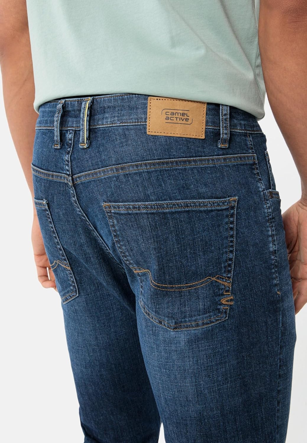 camel active Herren Regular Fit 5-Pocket Canvas Hose 34W / 30L Blau, 34W / 30L Blau